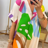 Bequemes Kleid mit abstraktem Muster – Produktansicht 6