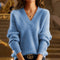 Gerippter Pullover mit V-Ausschnitt – Produktansicht 2