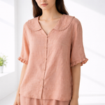 Bluse mit Peter-Pan-Kragen und voluminösen Ärmeln – Produktansicht 4