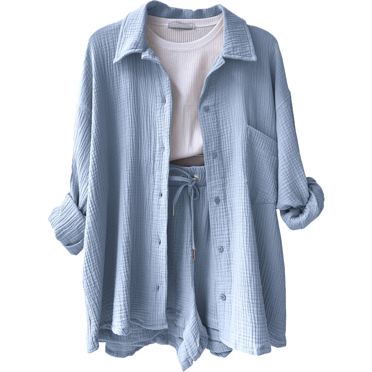 Bequemes Set aus Oberteil und Shorts – Produktansicht 9