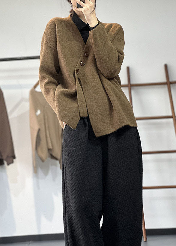 Asymmetrischer Winterpullover aus dickem Strick – Produktansicht 5