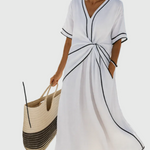Bequemes Maxikleid mit Drapierung – Produktansicht 3