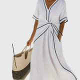 Bequemes Maxikleid mit Drapierung – Produktansicht 3