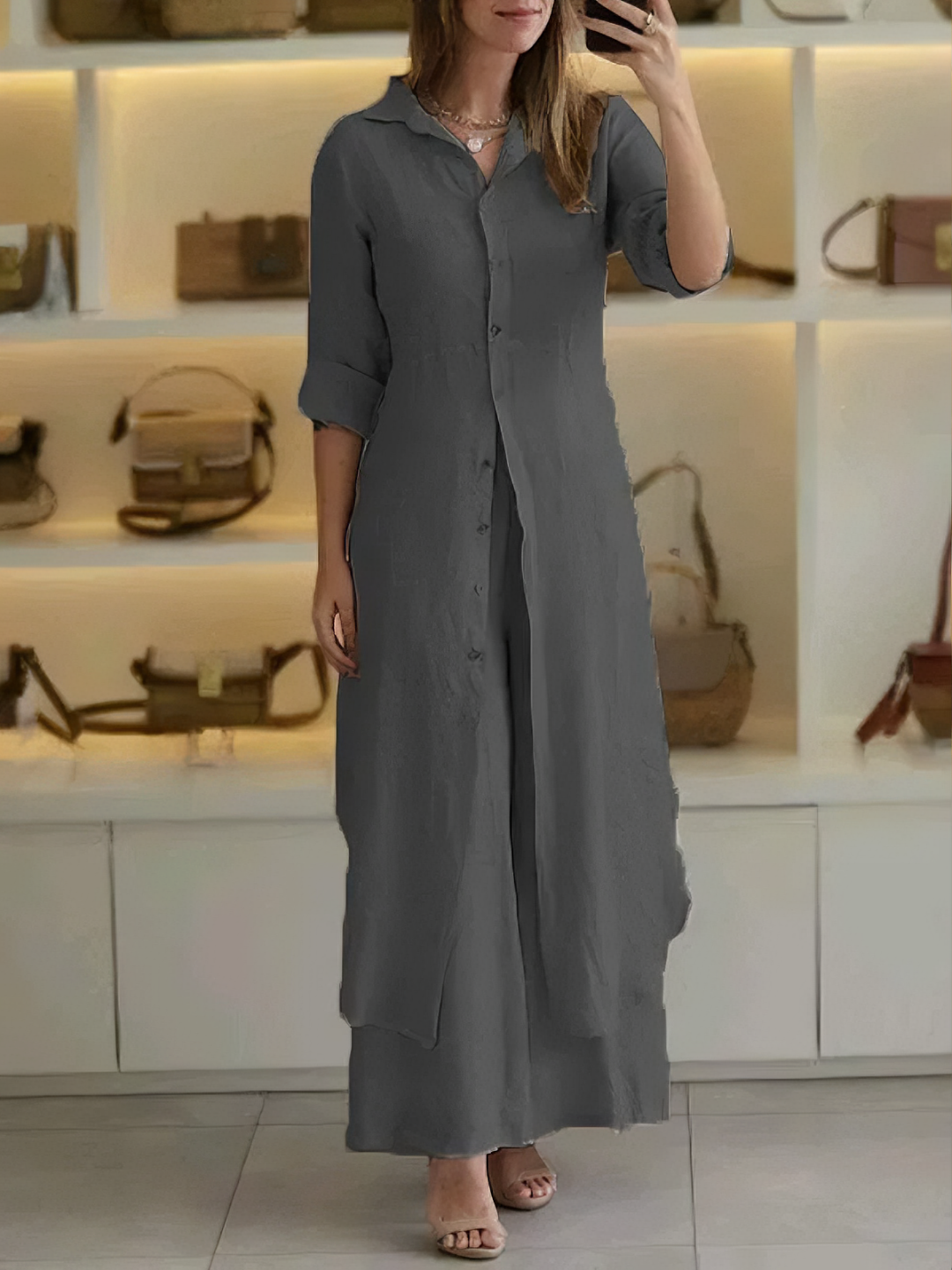 Elegantes zweiteiliges Ensemble mit Kleid – Produktansicht 2