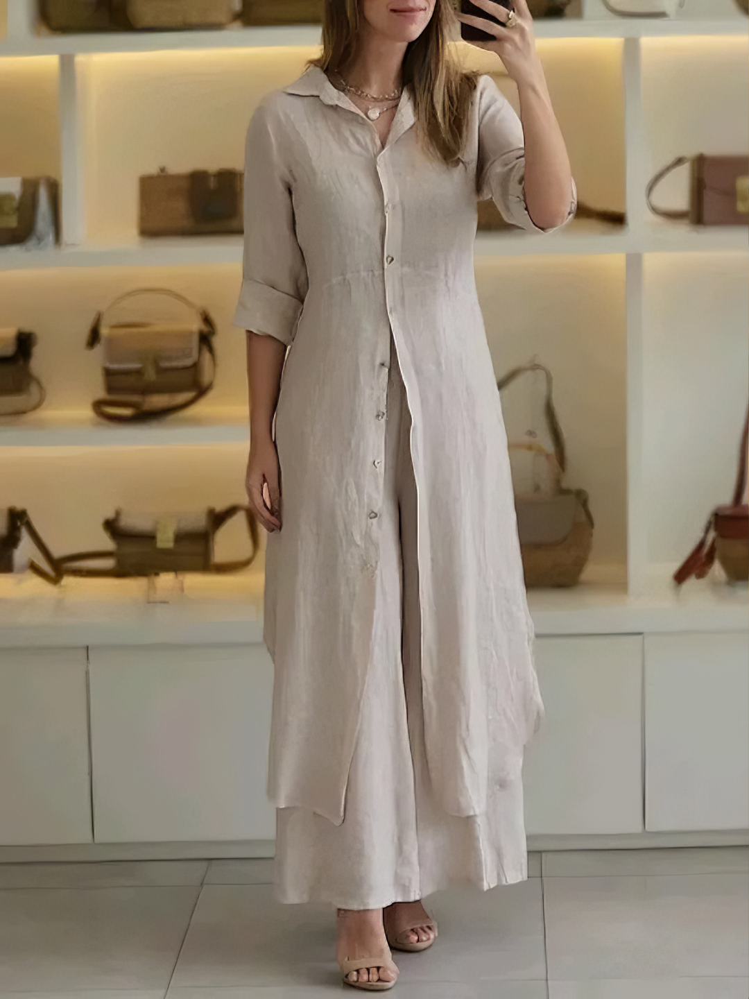Elegantes zweiteiliges Ensemble mit Kleid – Produktansicht 1