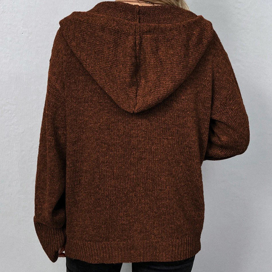 Strickjacke mit Kapuze und Kordelzug – Produktansicht 5