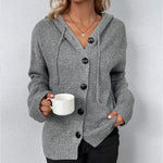 Strickjacke mit Kapuze und Kordelzug – Produktansicht 2