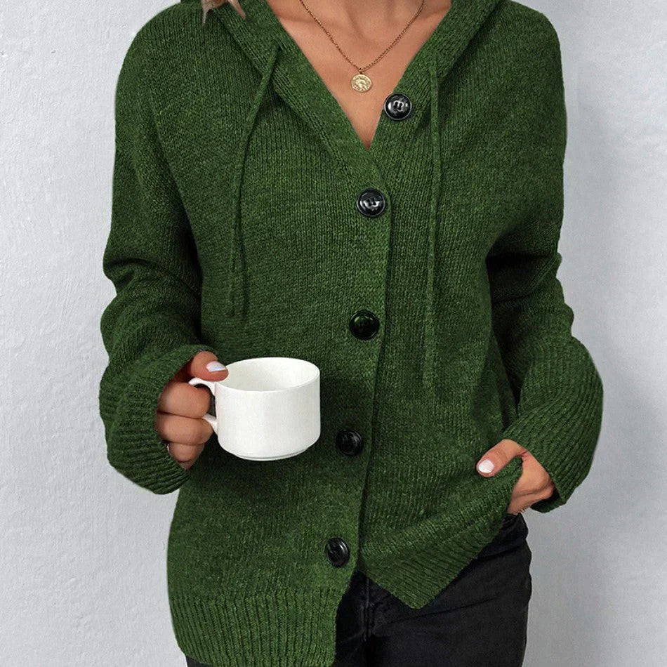 Strickjacke mit Kapuze und Kordelzug – Produktansicht 8