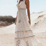Bequemes Boho-Kleid mit V-Ausschnitt – Produktansicht 3