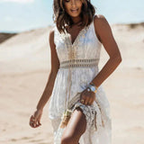 Bequemes Boho-Kleid mit V-Ausschnitt – Produktansicht 2