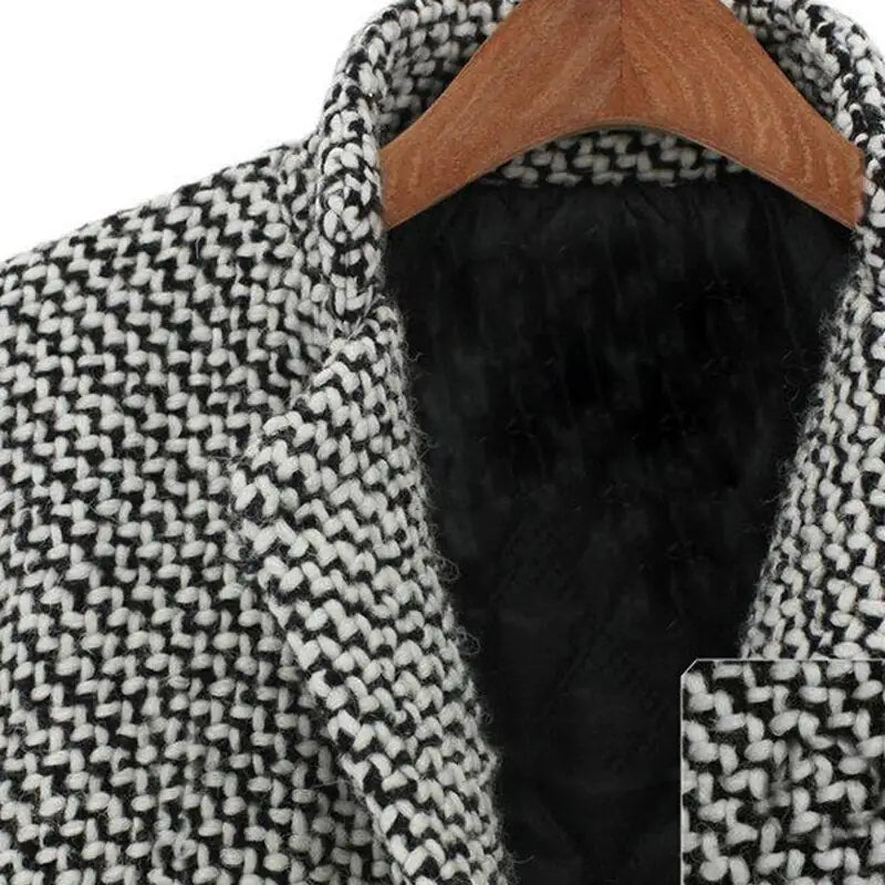 Langer Tweed-Mantel für Damen – Produktansicht 5