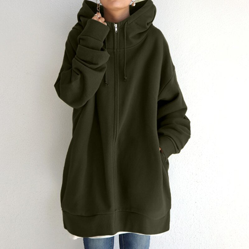 Warmer Winter-Hoodie mit Oversize-Kapuze – Produktansicht 5
