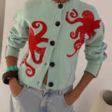 Strickjacke mit verspieltem Oktopus-Motiv – Produktansicht 1