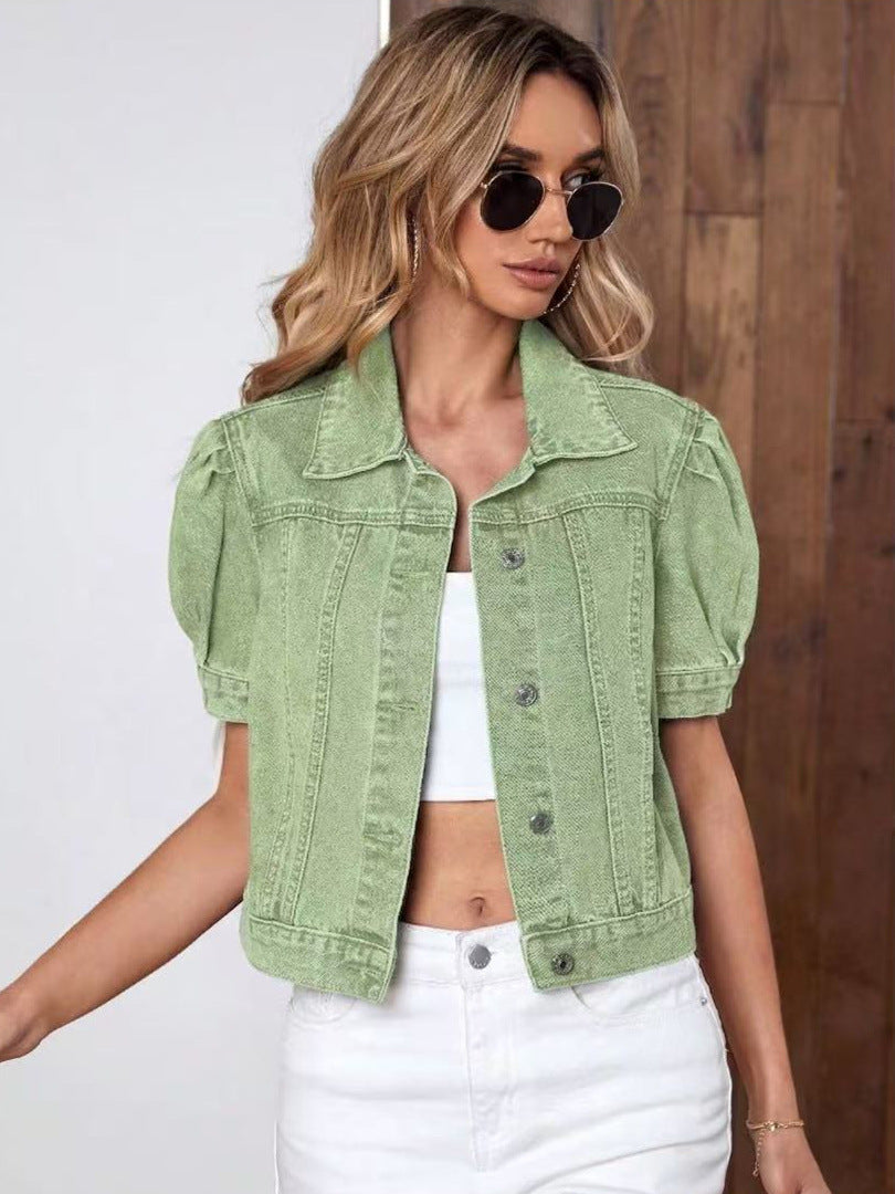 Jeansjacke im Retro-Stil mit betonten Ärmeln – Produktansicht 9