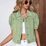 Jeansjacke im Retro-Stil mit betonten Ärmeln – Produktansicht 9