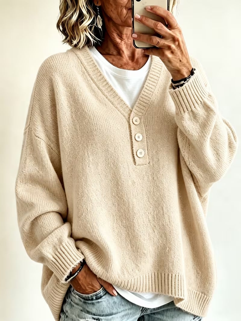 Lässiger unifarbener Pullover für jeden Tag – Produktansicht 3