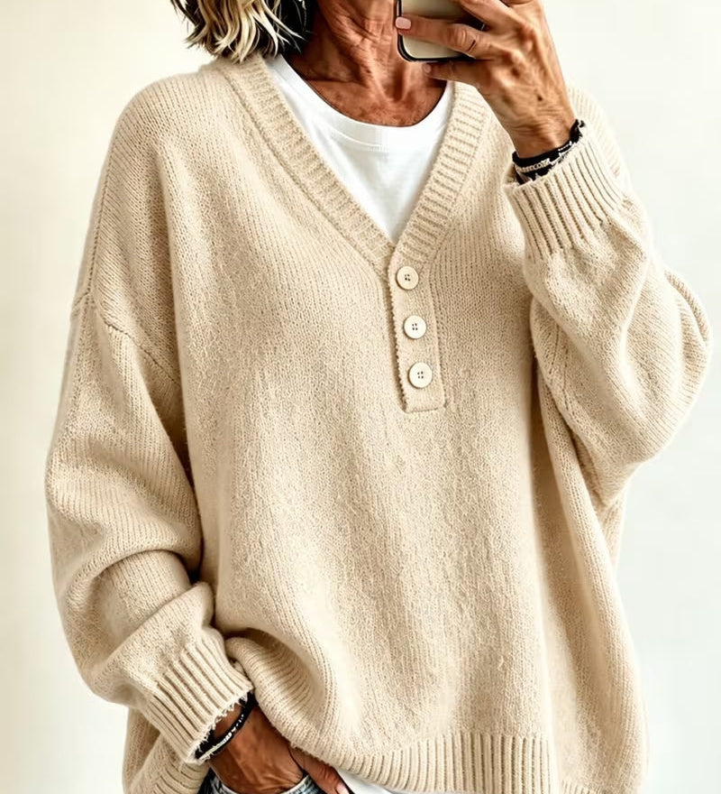 Lässiger unifarbener Pullover für jeden Tag – Produktansicht 3