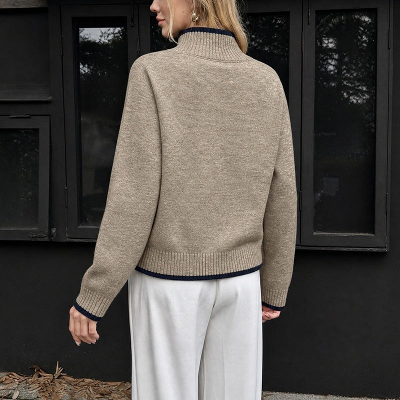 Minimalistischer Pullover aus unifarbenem Strick – Produktansicht 3