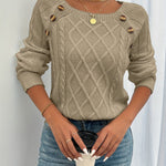 Texturierter Pullover mit Knöpfen – Produktansicht 3