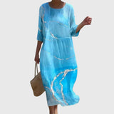 Elegantes Maxi-Blumenkleid mit floralen Motiven – Produktansicht 3