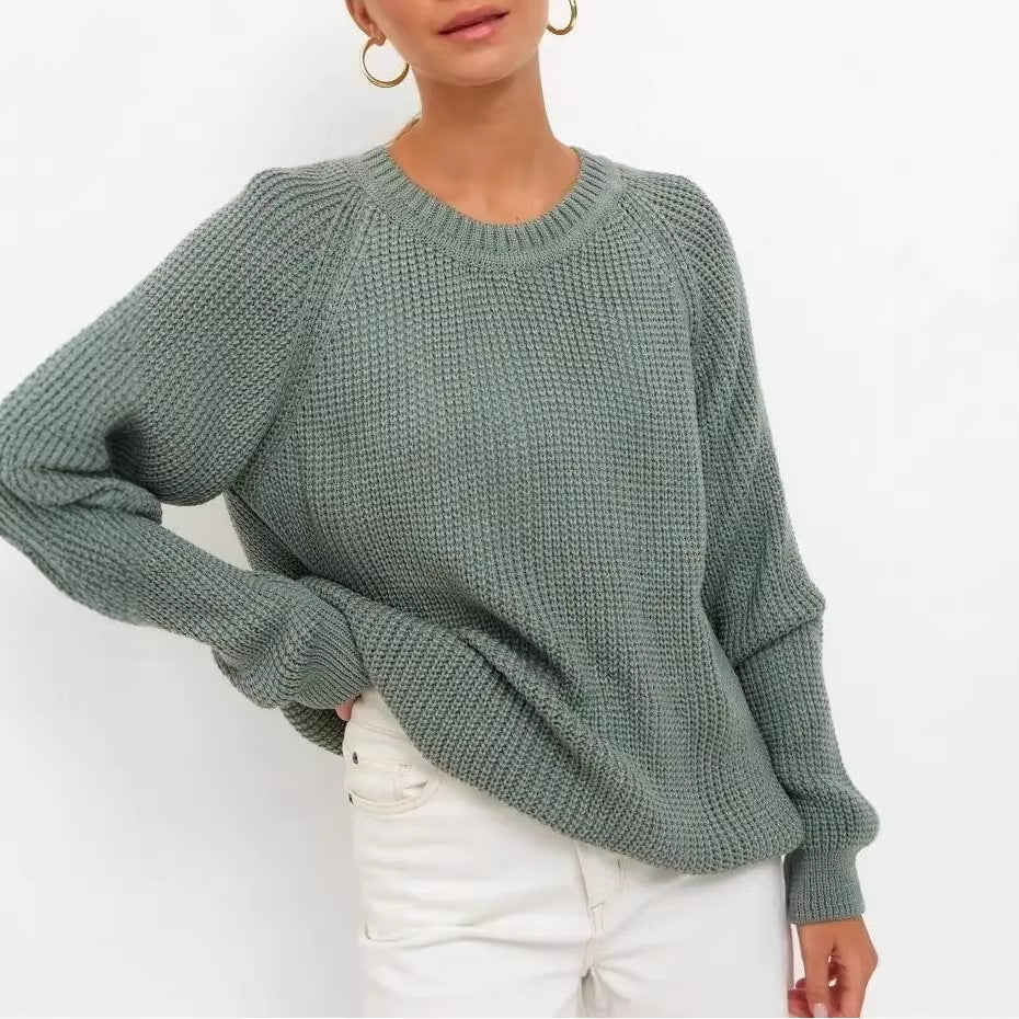 Unifarbener Grobstrick-Pullover in bequemer Passform – Produktansicht 2