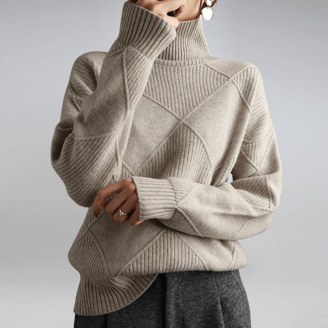 Gerippter Rollkragenpullover in lässiger Passform – Produktansicht 4