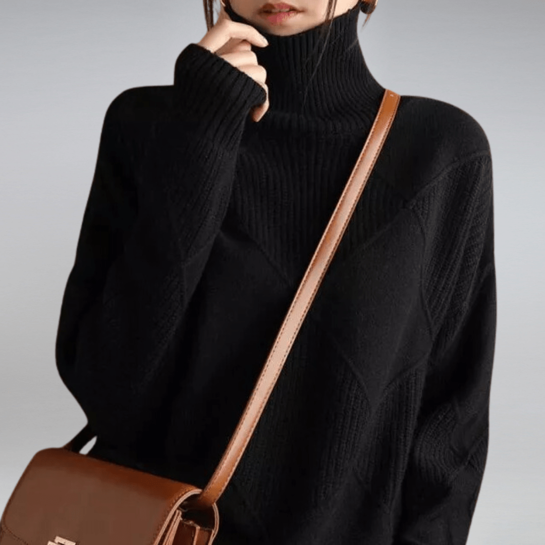 Gerippter Rollkragenpullover in lässiger Passform – Produktansicht 6