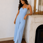 Ava | Eleganter Jumpsuit mit schmalen Trägern und weitem Bein