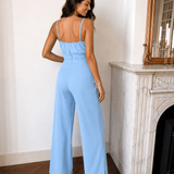 Ava | Eleganter Jumpsuit mit schmalen Trägern und weitem Bein