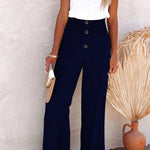 Bequeme hochtaillierte Hose mit weitem Schnitt – Produktansicht 8