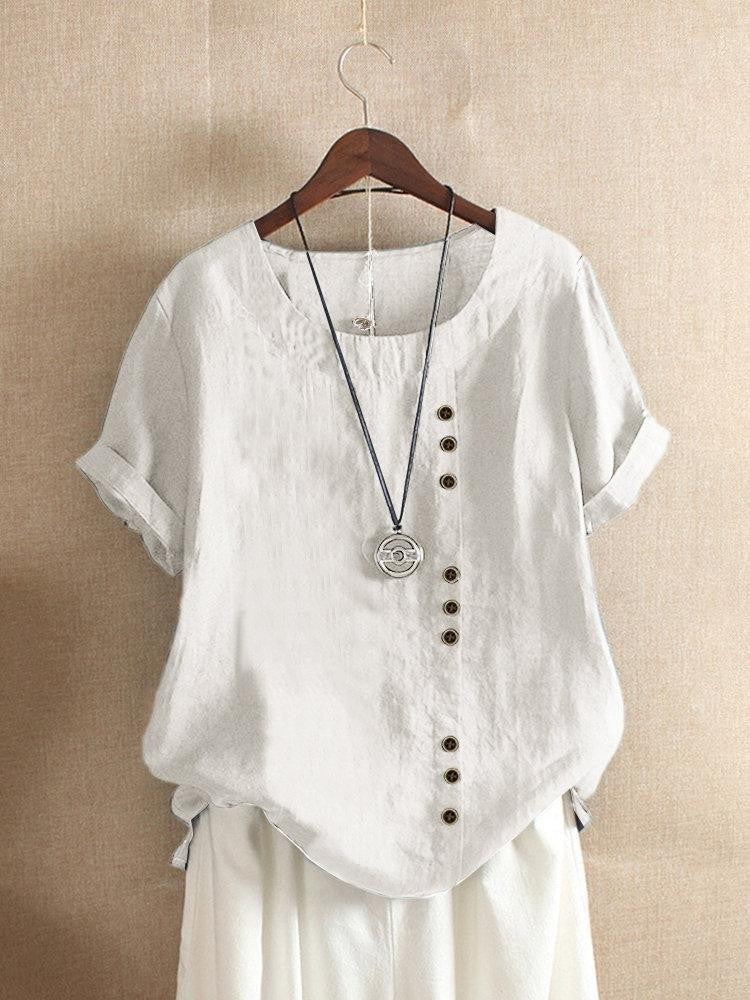 Baumwollbluse mit Knöpfen – Produktansicht 3