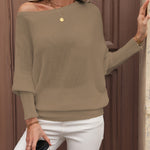 Eleganter schulterfreier Pullover mit Ballonärmeln – Produktansicht 8