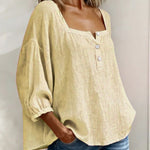 Bluse mit quadratischem Ausschnitt und 3/4-Ärmeln – Produktansicht 20