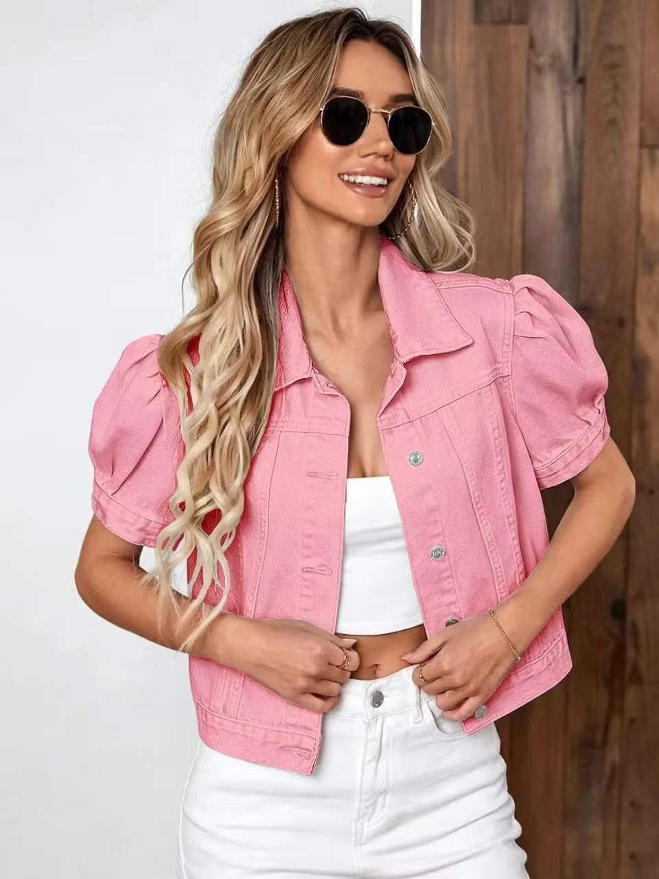 Jeansjacke im Retro-Stil mit betonten Ärmeln – Produktansicht 7