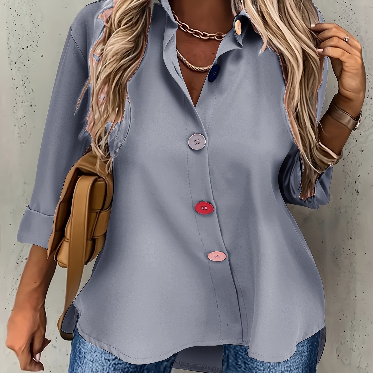 Schicke Bluse mit Knöpfen und Reverskragen – Produktansicht 4