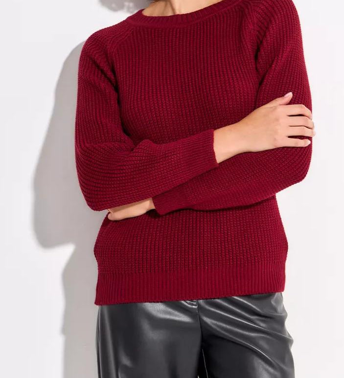 Unifarbener Grobstrick-Pullover in bequemer Passform – Produktansicht 6