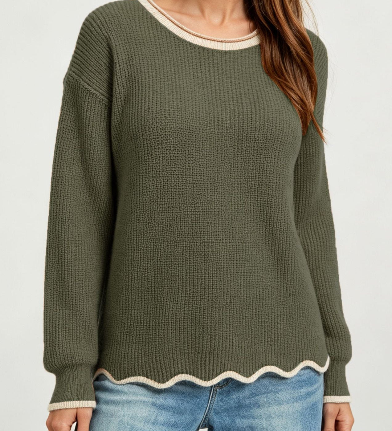 Weiter Pullover mit Rundhalsausschnitt für jeden Tag – Produktansicht 8
