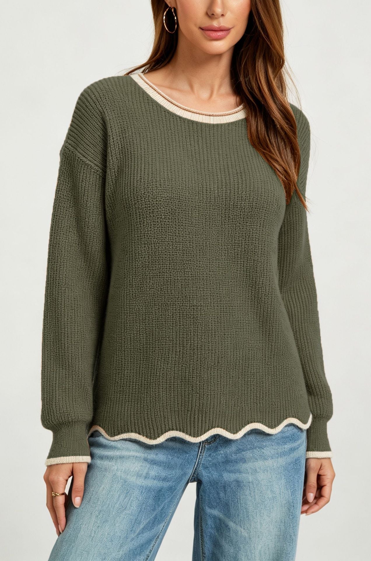 Weiter Pullover mit Rundhalsausschnitt für jeden Tag – Produktansicht 8