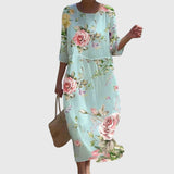 Elegantes Maxi-Blumenkleid mit floralen Motiven – Produktansicht 1