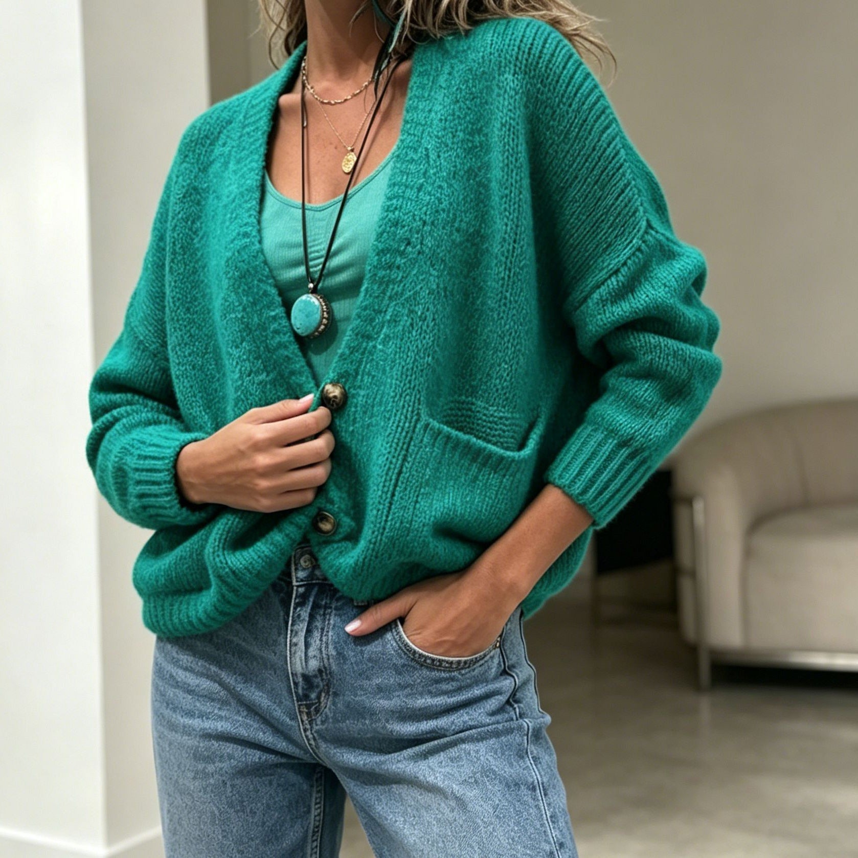 Weicher Cardigan in lässiger, weiter Passform – Produktansicht 2