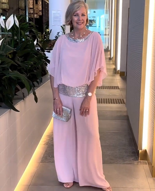Elegantes Set aus Oberteil und Hose mit funkelnden Details – Produktansicht 4
