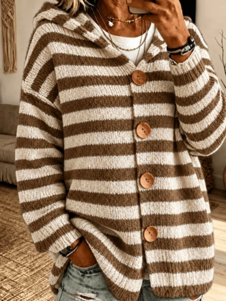 Moderner Streifenpullover aus weichem Strick – Produktansicht 7
