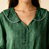 Bluse mit Peter-Pan-Kragen und voluminösen Ärmeln – Produktansicht 7