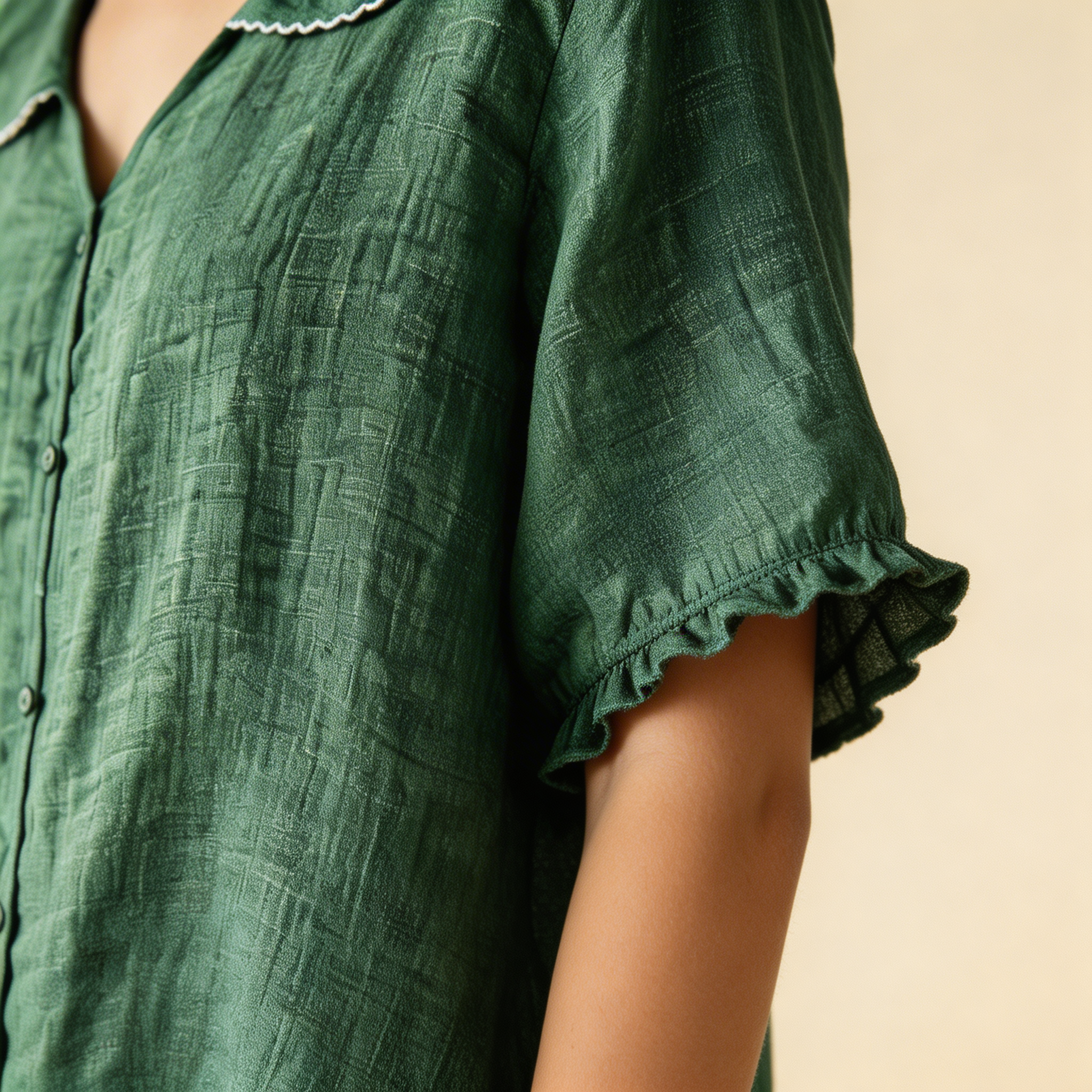 Bluse mit Peter-Pan-Kragen und voluminösen Ärmeln – Produktansicht 8