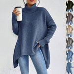 Lässiger Rollkragenpullover mit asymmetrischem Saum – Produktansicht 1