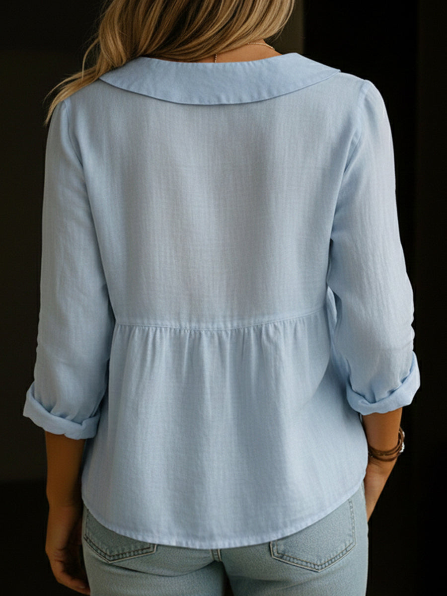 Moderne Bluse mit Peter-Pan-Kragen – Produktansicht 11