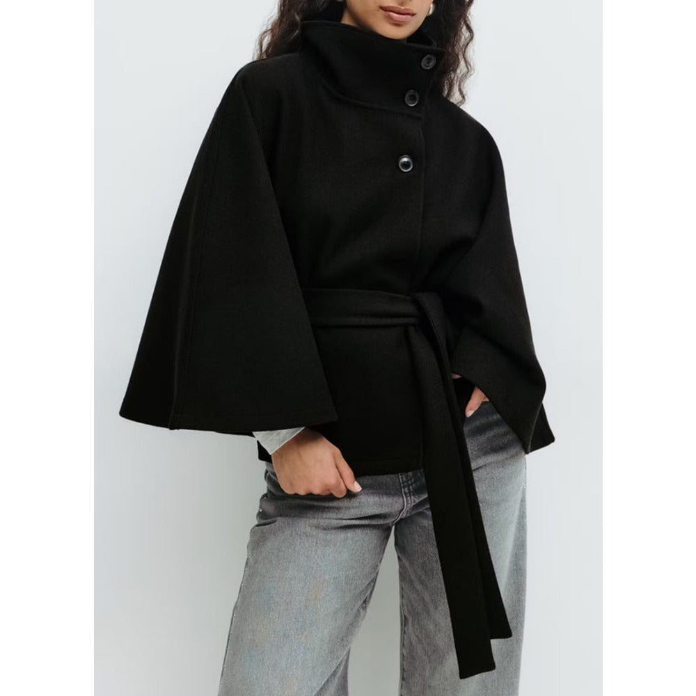 Cape-Mantel mit hohem Kragen – Produktansicht 6