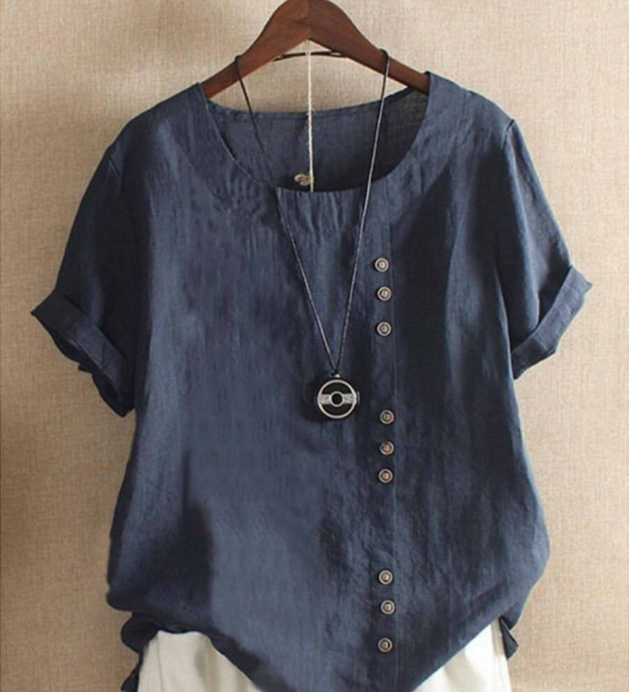 Baumwollbluse mit Knöpfen – Produktansicht 2