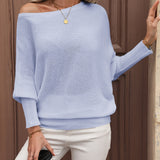 Eleganter schulterfreier Pullover mit Ballonärmeln – Produktansicht 1