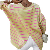Gestreiftes Sweatshirt mit Rundhalsausschnitt – Produktansicht 6